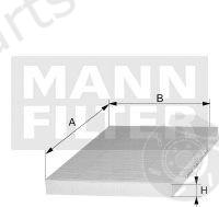  MANN-FILTER part CU250042KIT Filter, interior air