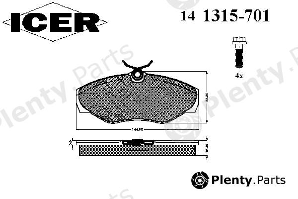 ICER part 141315701 Brake Pad Set, disc brake