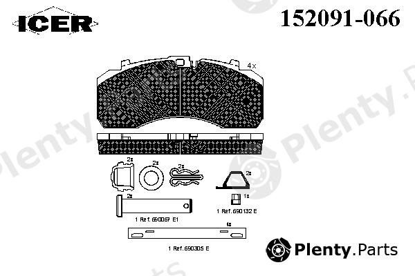  ICER part 152091-066 (152091066) Brake Pad Set, disc brake