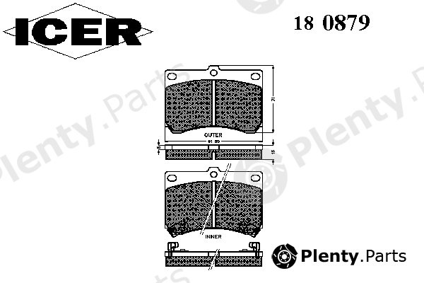  ICER part 180879 Brake Pad Set, disc brake