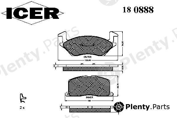  ICER part 180888 Brake Pad Set, disc brake