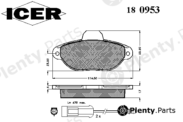 ICER part 180953 Brake Pad Set, disc brake
