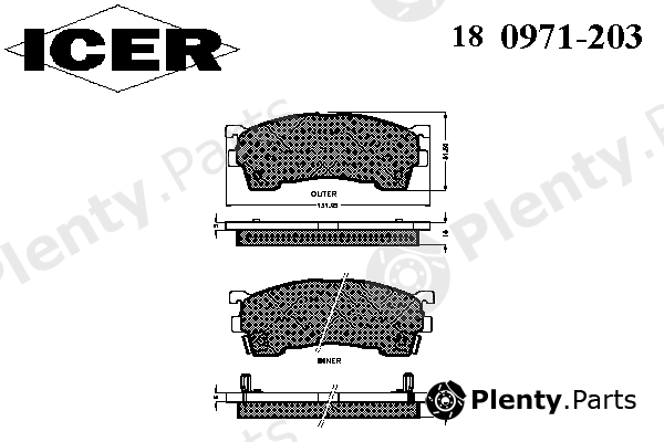  ICER part 180971203 Brake Pad Set, disc brake