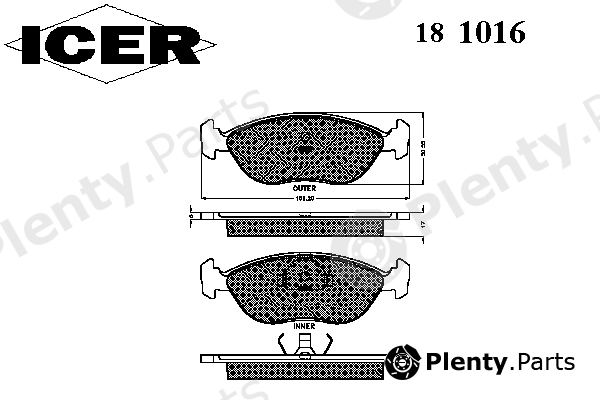  ICER part 181016 Brake Pad Set, disc brake