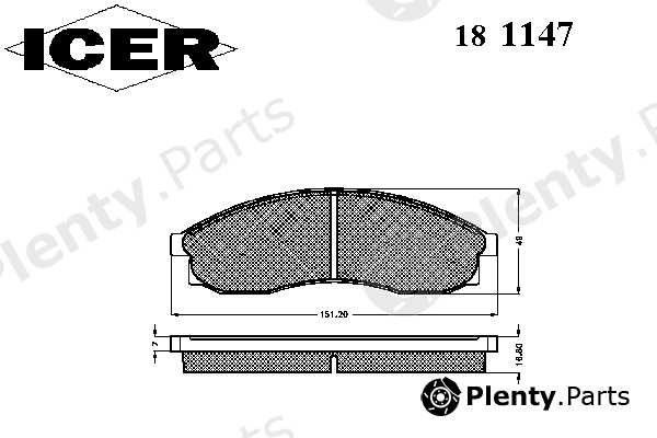  ICER part 181147 Brake Pad Set, disc brake