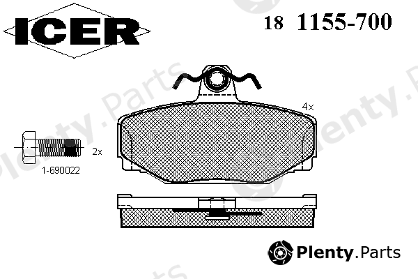  ICER part 181155-700 (181155700) Brake Pad Set, disc brake