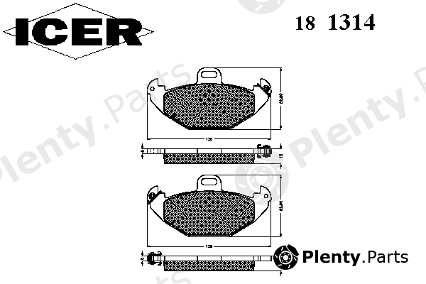  ICER part 181314 Brake Pad Set, disc brake