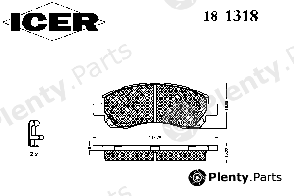  ICER part 181318 Brake Pad Set, disc brake