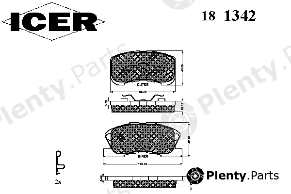  ICER part 181342 Brake Pad Set, disc brake
