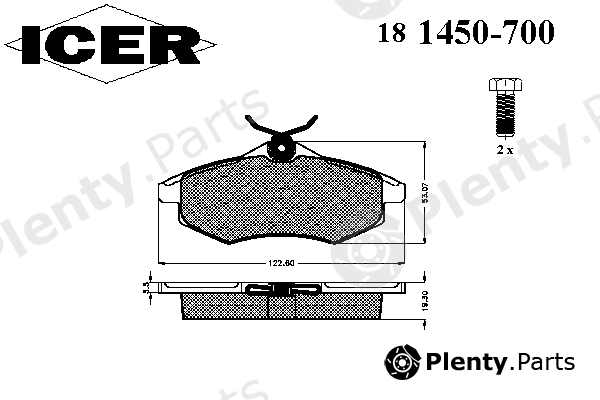  ICER part 181450700 Brake Pad Set, disc brake