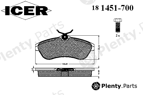  ICER part 181451700 Brake Pad Set, disc brake