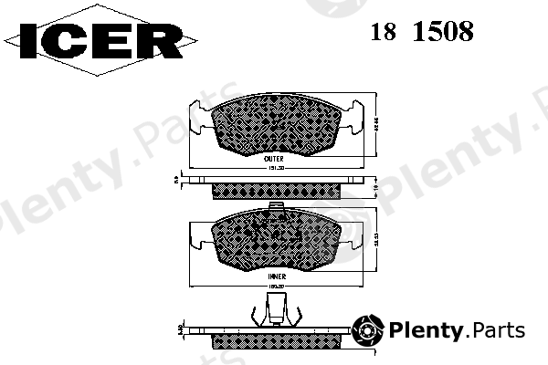  ICER part 181508 Brake Pad Set, disc brake