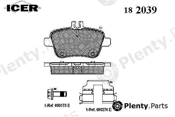  ICER part 182039 Brake Pad Set, disc brake