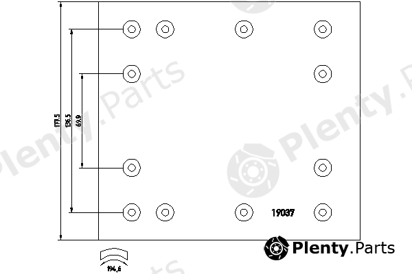  TEXTAR part 1903712 Brake Lining Kit, drum brake