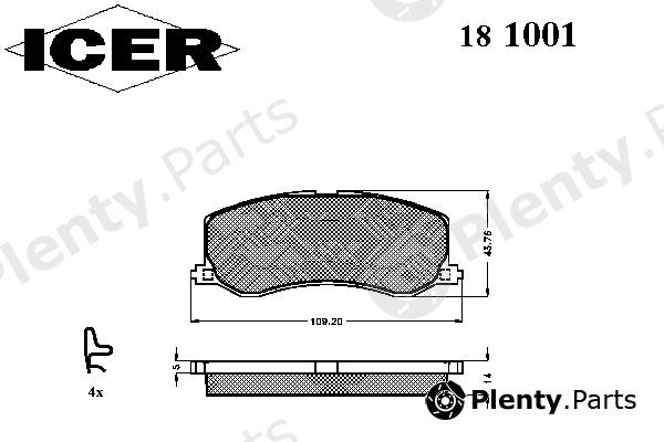  ICER part 181001 Brake Pad Set, disc brake