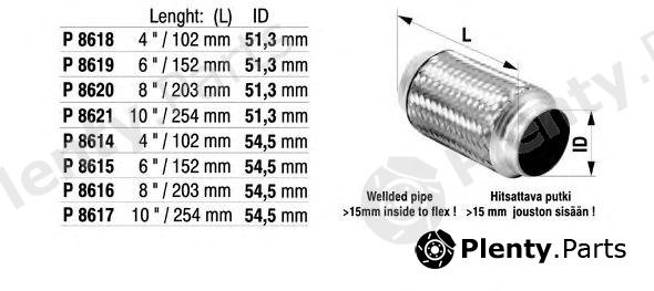  FENNO part P8615 Flex Hose, exhaust system