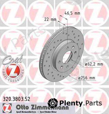  ZIMMERMANN part 320.3803.52 (320380352) Brake Disc