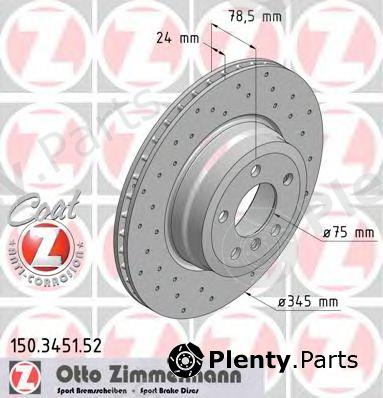  ZIMMERMANN part 150.3451.52 (150345152) Brake Disc
