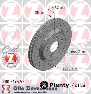  ZIMMERMANN part 280.3175.52 (280317552) Brake Disc