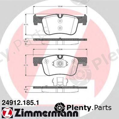  ZIMMERMANN part 24912.185.1 (249121851) Brake Pad Set, disc brake