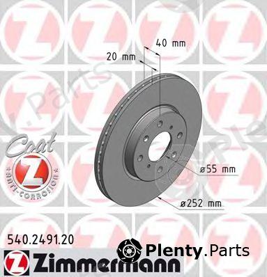  ZIMMERMANN part 540.2491.20 (540249120) Brake Disc