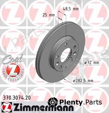  ZIMMERMANN part 370.3074.20 (370307420) Brake Disc