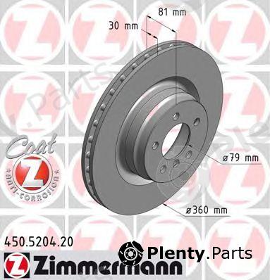  ZIMMERMANN part 450.5204.20 (450520420) Brake Disc