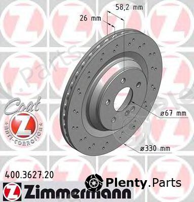  ZIMMERMANN part 400.3627.20 (400362720) Brake Disc
