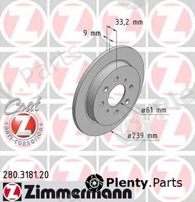  ZIMMERMANN part 280.3181.20 (280318120) Brake Disc