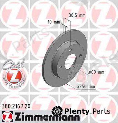  ZIMMERMANN part 380.2167.20 (380216720) Brake Disc