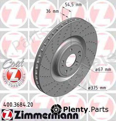 ZIMMERMANN part 400.3684.20 (400368420) Brake Disc