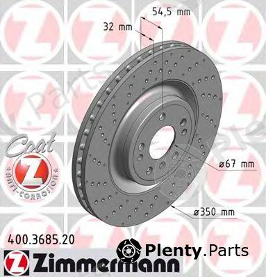  ZIMMERMANN part 400.3685.20 (400368520) Brake Disc