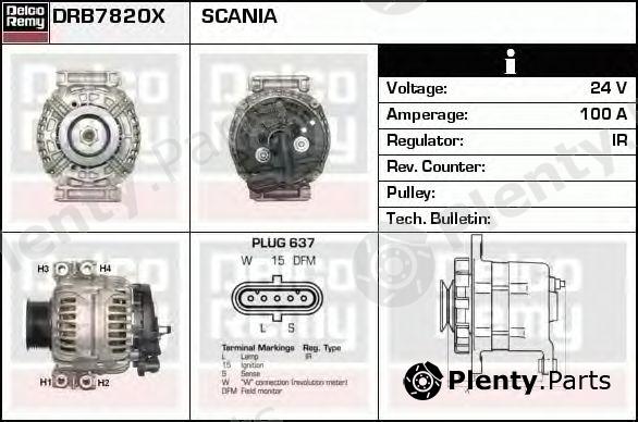  DELCO REMY part DRB7820X Alternator