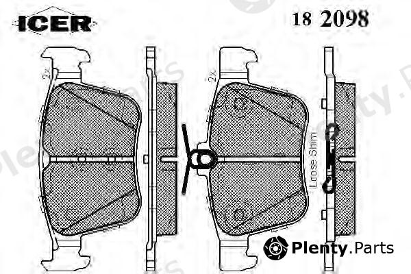  ICER part 182098 Brake Pad Set, disc brake