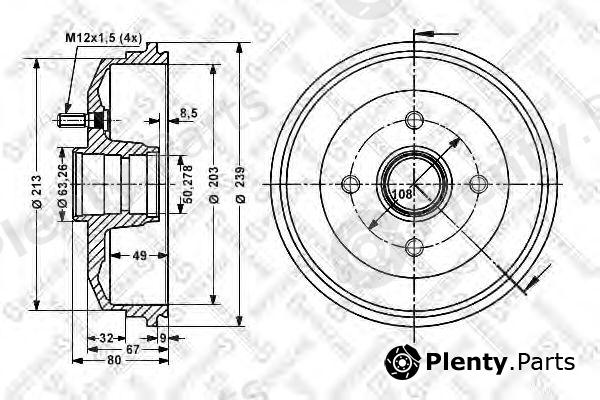  STELLOX part 6025-2529-SX (60252529SX) Brake Drum