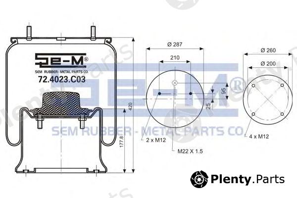  SEM LASTIK part 724023C03 Boot, air suspension