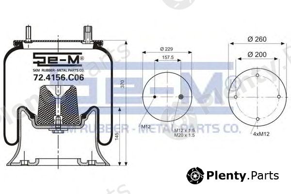  SEM LASTIK part 72.4156.C06 (724156C06) Boot, air suspension