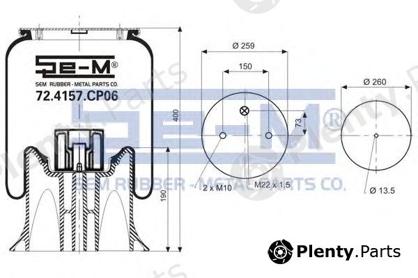  SEM LASTIK part 724157CP06 Boot, air suspension