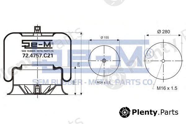  SEM LASTIK part 724757C21 Boot, air suspension
