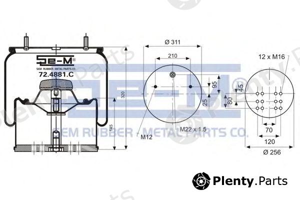  SEM LASTIK part 72.4881.C (724881C) Boot, air suspension