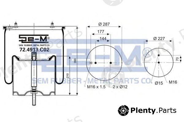  SEM LASTIK part 72.4913.C02 (724913C02) Boot, air suspension