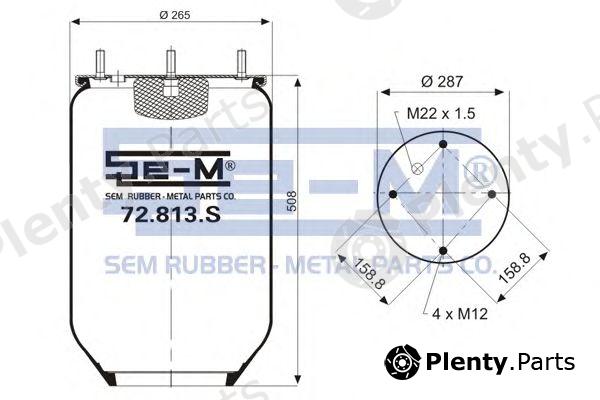  SEM LASTIK part 72.813.S (72813S) Boot, air suspension