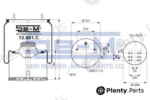  SEM LASTIK part 72.881.C (72881C) Boot, air suspension