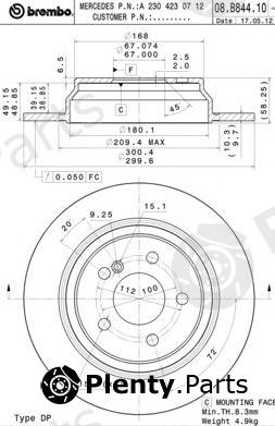  BREMBO part 08.B844.11 (08B84411) Brake Disc