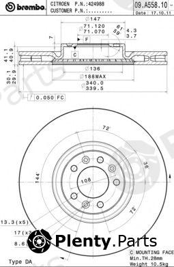  BREMBO part 09.A558.10 (09A55810) Brake Disc