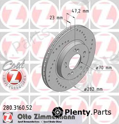  ZIMMERMANN part 280.3160.52 (280316052) Brake Disc