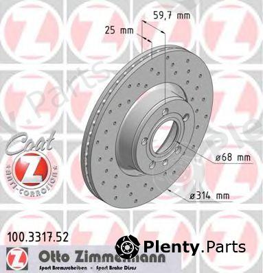  ZIMMERMANN part 100331752 Brake Disc