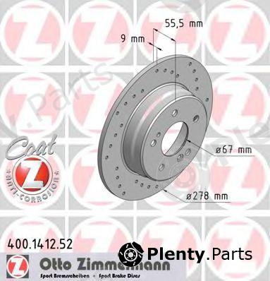  ZIMMERMANN part 400.1412.52 (400141252) Brake Disc