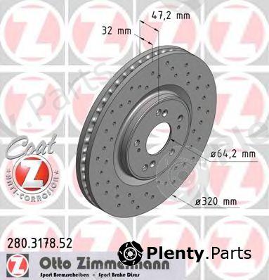  ZIMMERMANN part 280.3178.52 (280317852) Brake Disc
