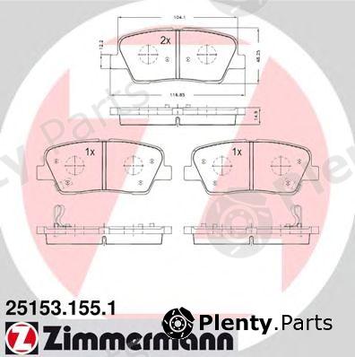  ZIMMERMANN part 25153.155.1 (251531551) Brake Pad Set, disc brake